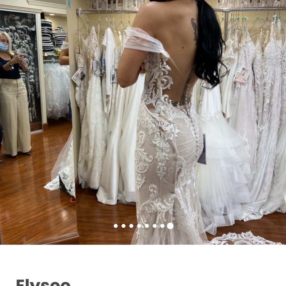 Elegant Lace Wedding Dress - comes with detachable custom skirt and custom veil